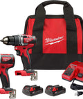 Field Tested 18 Volt Lithium Cordless Hammer Drill And Quarter Inch Hex Impact Driver Two Piece Combo Kit with charger and batteries