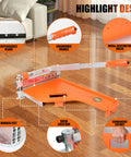 13 Inch Pro Vinyl Floor Cutter No Dust No Noise No Electricity Multi Angle Cuts For Laminate Vinyl And More, shown with ergonomic handle and rubber feet.