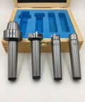 Heavy Duty MT2 Morse Taper Live Center And Drive Set For Wood Lathes with four precision tips in wooden case