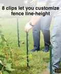 Setting up 30 Inch Garden Fence Post 25 Pack For Gardens And Temporary Fencing with 8 clips for line-height customization