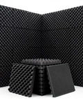 Upgraded Acoustic Egg Crate Foam Panels For Home Studios, Fire Retardant Wall Sound Dampening Tiles, 6 Pack displayed in stacks.