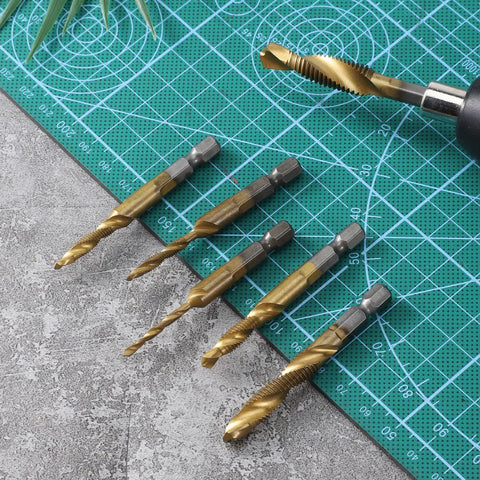 All In One Drill And Tap Bit Set For Metal And Aluminum, Do It All Combo With M3 M4 M5 M6 M8 M10 Sizes, Countersink