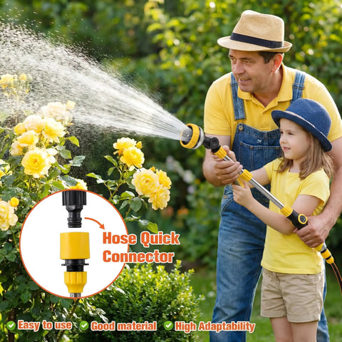 Two Pack 18.5 Inch Garden Hose Watering Wand With 180 Degree Rotating Head, 8 Adjustable Spray Patterns in use by adults