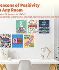 Beacons of Positivity Science posters in 11x14 inch size, decorating a classroom wall, Dope Large Science Posters For Classroom And Study Area Science Themed Decor For Elementary And High School Educational Banners For Teaching Spaces Inspiring Scientific Posters Bundle 10 Pack.
