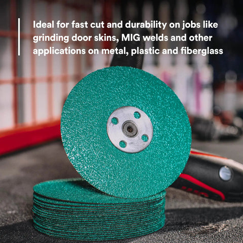 Ceramic Abrasive Fiber Disc 7 In X 7/8 In 60 Grit Resin Bond For Metal Grinding And Welds, fast cut and durable performance