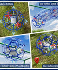 Rad Remote Control Helicopter Toy for Kids 8 to 16, soccer-style shell, outdoor use, headless mode demonstration, blue frame.