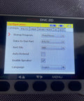 Screen display of Drip Feed DNC USB Reader For CNC Machines With WiFi Transfer Portable Micro DNC Device settings menu.