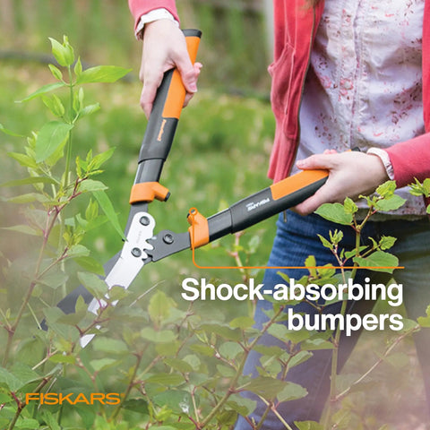 23 Inch Hedge Shears With PowerGear2 Technology That Multiplies Power For Less Effort, trimming shrubs with shock-absorbing bumpers