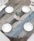 Wood Grain Round Tablecloth With Elastic Edge Spill Proof Waterproof And Oil Proof Fitted Cover For Indoor Outdoor Patio Tables 48 Inch Diameter Wipeable Stain Resistant Fits Round Tables From 46 To 50 Inches