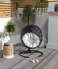 Hanging Hammock Chair Stand With Round Base For Hammock Chair And Egg Chair Porch Swing Indoor Outdoor Use 360 Degree Rotation in patio.