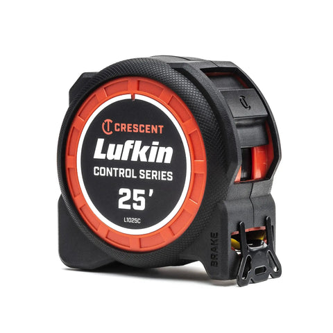 1-3/16 Inch By 25 Foot Command Control Series Yellow Clad Tape Measure With Anti-Pinch Retractable Tape, Protected Lock Button