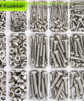 Mega 1315Pcs Pan Head Phillips Machine Screws Set M2 To M5 With Nuts And Washers 304 Stainless Steel Assortment Kit in case