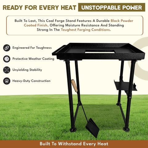 Beginner Friendly Coal Forge Stand With Hand Blower For Blacksmithing Dope Heat Resistant Steel Forge Kit Stand For Fire Pots
