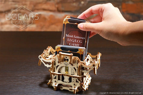 3D Puzzle Deck Box For Card Games That Holds Up To 120 Cards, Wooden Mechanical Kit For Adults, Perfect For Family Game Night And Tabletop RPGs, Easy To Assemble Storage Solution You Can Show Off, wooden deck box holding trading cards