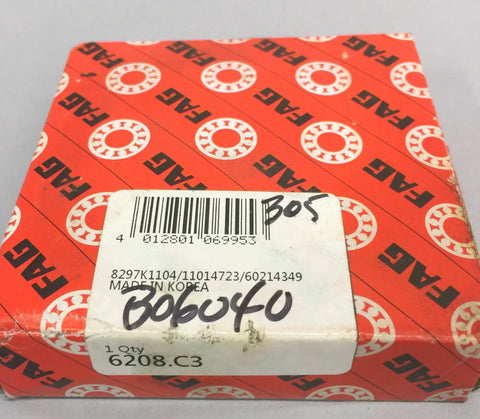 Built Tough 6208 C3 Open Deep Groove Ball Bearing 18 Mm Wide 40 Mm Bore 80 Mm Outer Diameter Radial Open Bearing For DIY Projects And Industrial Machinery in FAG box