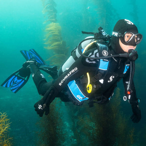 Diver using MK11 S270 Regulator Set for Scuba Diving, Balanced Diaphragm First Stage Delivers Consistent Airflow, Smooth Breathing