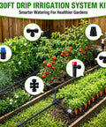 230 Feet Drip Irrigation Kit With Quick Push To Connect No Tool Setup Auto Garden Watering System Includes 33 Feet Of One Half Inch Tubing And 197 Feet Of One Quarter Inch Tubing For Raised Beds Lawns And Greenhouses
