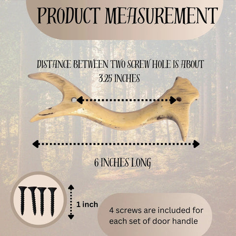 Rustic Faux Antler Cabinet Drawer Pulls Set Of 2 6 Inch Long With Screws Included natural finish polyresin handle measurements