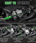 Universal Serpentine Belt Tool Kit With Bag For Easy Belt Removal And Tensioner Relief shown operating in engine bay