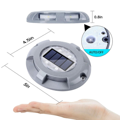 Solar Deck Lights Outdoor 4 Pack White LED Pathway Garden Step Lights No Wire Solar Powered Waterproof Driveway Marker