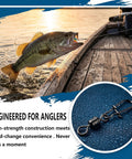 300 Pack Fishing Snap Swivels Tackle Barrel With Safety Snaps Beefed Up High Carbon Steel Nickel Coated For Saltwater And Freshwater Use Corrosion Resistant Long Lasting Two In One Rotating Fittings For Quick Replacement on bass lure