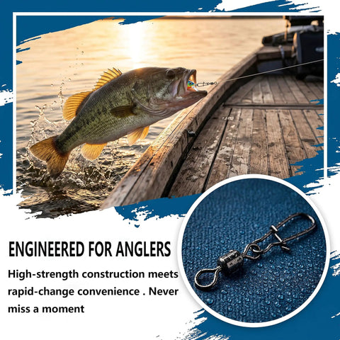 300 Pack Fishing Snap Swivels Tackle Barrel With Safety Snaps Beefed Up High Carbon Steel Nickel Coated For Saltwater And Freshwater Use Corrosion Resistant Long Lasting Two In One Rotating Fittings For Quick Replacement on bass lure