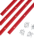 Universal 48 Inch T Track With Easy Install Predrilled Mounting Holes And Wood Screws Double Cut Profile Sandblasted Anodized Red Finish