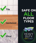Heavy Duty Dry Sweeping Cloths 40 Pack Loaded With 3D Grip Fibers on tile, hardwood, and vinyl floor types.