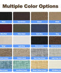 Color options for Self Adhesive Sofa Fabric Repair Patch Kit including gray, black, khaki, and more in 24 swatches.