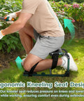 Person using 2 In 1 Garden Kneeler And Seat Foldable Stool For Easy Gardening Ergonomic Kneeling Pad With Soft Adjustable Cushion.