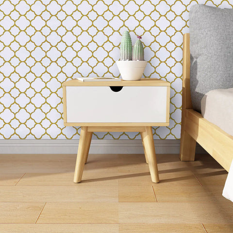 White And Gold Peel And Stick Wallpaper Self Adhesive Removable Trellis Pattern For Walls And Furniture Modern Gold Grid Vinyl Roll