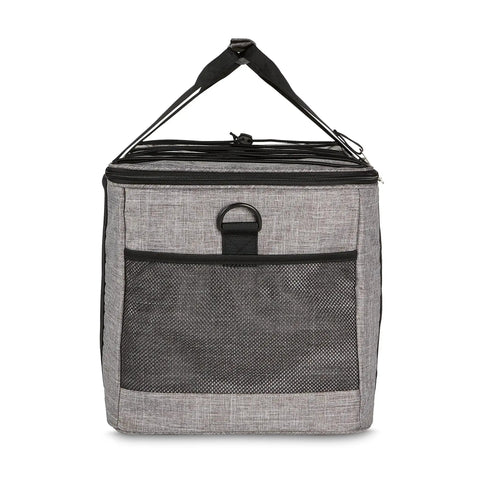 Front view of Big Capacity Soft Insulated Leak Proof Cooler Bag For On The Go Picnics And Beach Trips 50 Can Chill Keeper Reusable Portable Cooler Backpack With Ventilated Back Panel And Water Resistant Exterior Gray.