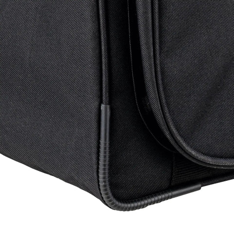 Close-up of the Heavy Duty Large Black Padded Nylon Clay Drum Carrier Bag secure strap and sturdy grip detail.