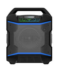 Front view of Block Rocker Kickin Portable Bluetooth Outdoor Party Speaker with Karaoke Microphone, 120W Power, 8 Inch Woofer