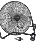 20 Inch High Velocity Wall Mount Fan With Pivoting Head, Remote, 3 Speed Settings, versatile floor or wall mount, bracket included