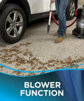 Hella Powerful Wet And Dry Garage Vacuum Featuring 11 Amp Motor And 6 Gallon Tank cleaning leaves with blower function outdoors.
