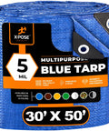 Heavy Duty 30 By 50 Ft Tarp Multipurpose Protective Cover Made From Lightweight 5 Mil Polyethylene Waterproof Weatherproof Roll