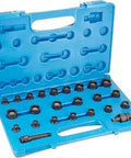 Beefy 24-Piece 3/8 Inch Drive Magnetic Impact Socket Set, 6-Point SAE And Metric Sockets in blue case, black finish