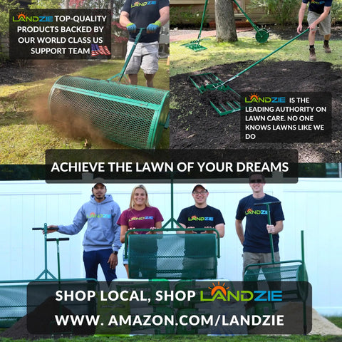 Group using Heavy Duty Lawn Leveling Rake With A 36 Inch Steel Handle for Fast Yard Leveling and Flat Surface Creation