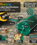 Heavy Duty 44 Inch Metal Mesh Basket Lawn Spreader For Push And Tow Use With Compost Peat Moss Top Soil Mulch And Manure Pro Grade