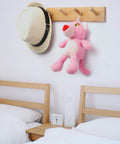 Wall Mounted Coat Rack With Five Hooks, 16 Inch Hole Spacing, Solid Bamboo Peg Rail For Hats Coats Towels Jackets Clothes