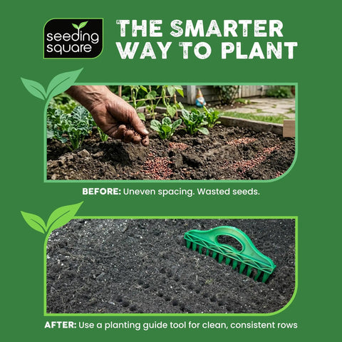 Row Seeder Handheld Garden Tool For Precise Seed And Seedling Spacing In Rows And Trays Easy To Use For Veggies Flowers And Herbs