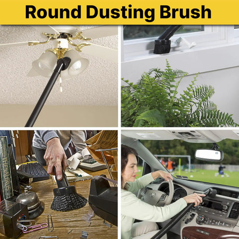 1.25 Inch Diameter Vacuum Cleaning Kit With Round Brush Crevice Tool And Gulper Nozzle In Black For Upholstery Drapes Blinds Car Interiors And Fine Furniture 1 Pack Built For Quick Cleanups