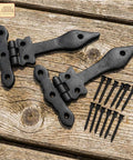 Heavy Duty Screen Door Hinges With Oil Blackened Finish Solid Pair 6 Inch Long By 4 Inch Wide Victorian Colonial Style