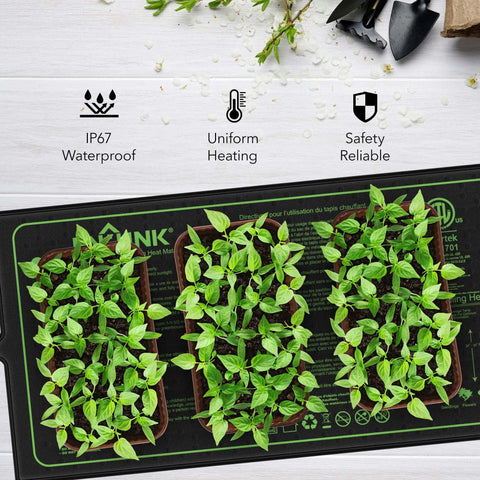 Seedling Heat Mat 10 By 20.75 Inches, 4-Pack Daisy Chainable Waterproof Plant Heating Pad For Seed Germination, Indoor Growing, Hydroponics, Greenhouse, ETL Listed