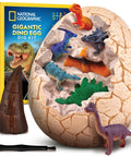 Mega Dinosaur Egg Dig Kit With 12 Dino Figures, Jumbo Excavation Brick Over 6 Inches Tall, Realistic Tools For Uncovering Fossil Fun And Hands On Paleontology Play, egg and tools