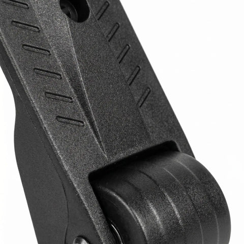 Close-up of Rock Solid Heavy Duty Non Swivel Caster with L Shape Plate Mount, featuring smooth PVC rubber wheel for tool chests.