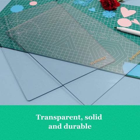 9 X 12.5 Clear Cutting Plates For Die Cutting Machines Pack Of 2 Durable Polycarbonate Protective Plates on crafting mat