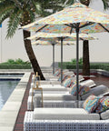 Outdoor Lumbar Pillow Covers 12x20 Inch Pack Of 2 in Paisley multi fabric on patio loungers by poolside