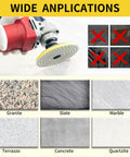 7 Inch Diamond Polishing Pads Tile Stone Sanding Kit With Heavy Duty Resin Bond for use on granite, marble, concrete, and slate.